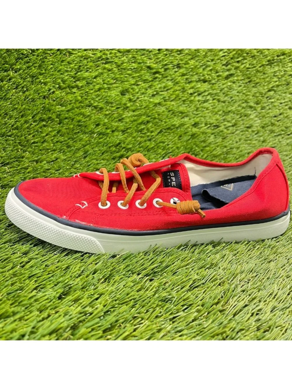 Sperry Top-Sider Seacoast Womens Size 8.5 Red Athletic Slip-On Shoes Sneakers